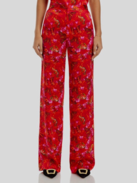 L'AGENCE Pants - L’Agence Silk Livvy Butterfly Straight Leg Pant - size 2